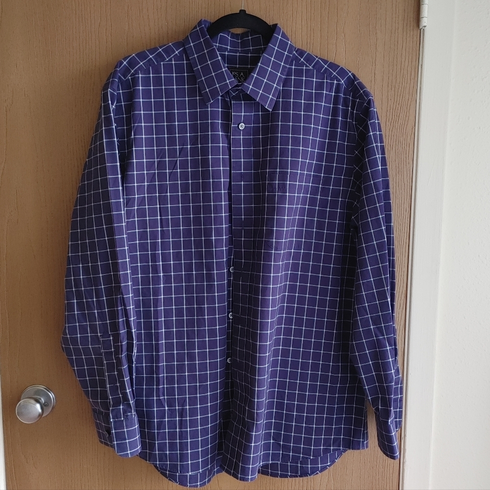 Jos. A. Bank purple and white dress shirt